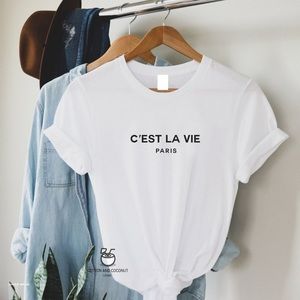 C_est La Vie Paris T-Shirt, Gift For Paris Lover, Parisian Gift, Paris Girl